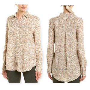 NWT Beachlunchlounge Collection Animal Print Button Down